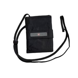 Swiss Gear Passport Holder with Adjustable Lanyard | Black Travel Wallet